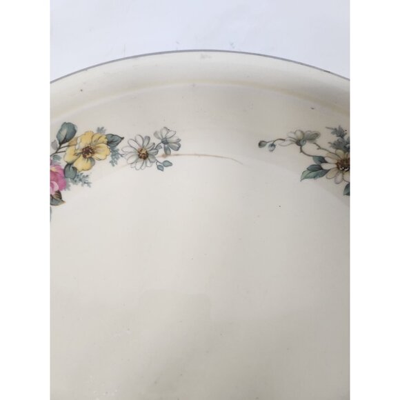 Vintage Homer Laughlin USA Virginia Rose Oven Serve Pie Baking Plate Floral - Picture 2 of 8